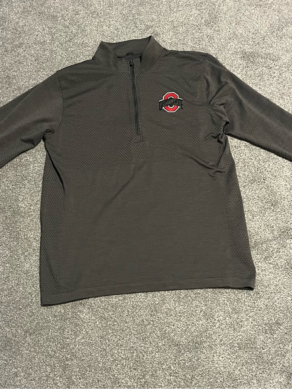 Lululemon Men’s Ohio State Buckeyes Black Quarter-Zip with Red Logo Accent